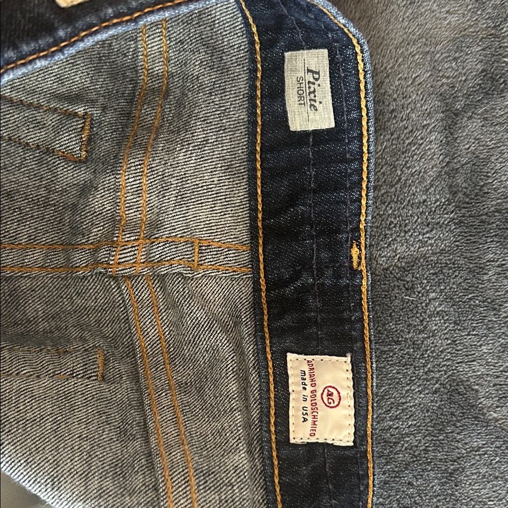 AG Adriano Goldschmied Dark Blue Jean Shorts - Picture 3 of 5